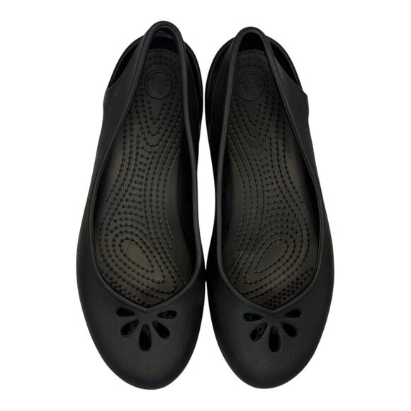 Crocs Kadee Slingback Flats Women Size 10 Black Comfort Lightweight Casual Shoes - Picture 3 of 8